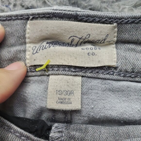 Universal Thread Jeans Womens 10/30 Gray High Rise Skinny Frayed Stretch Denim - Picture 2 of 11